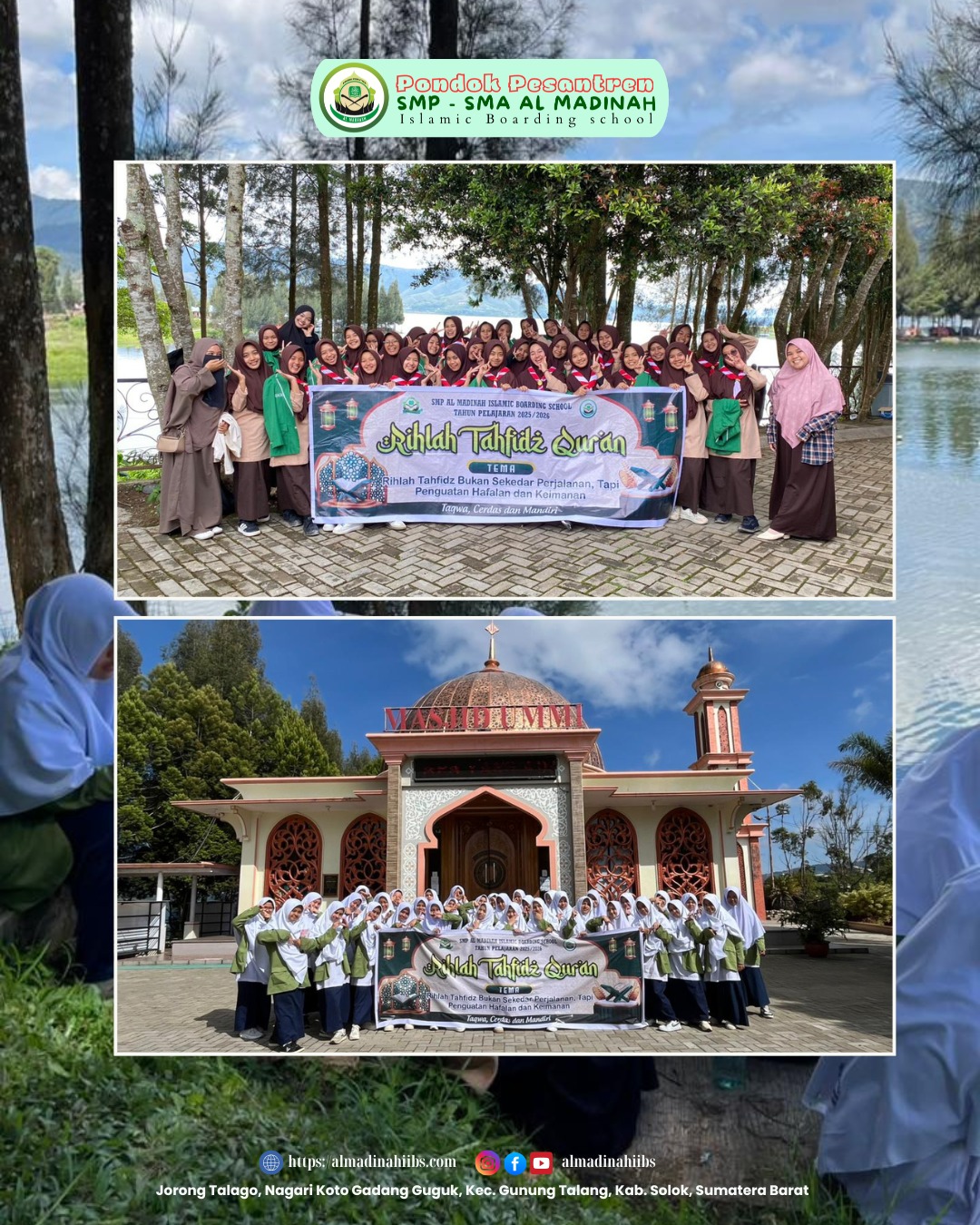 Santriwati Ponpes Al Madinah Solok Gelar Rihlah Tahfiz di Masjid Ummi Alahan Panjang