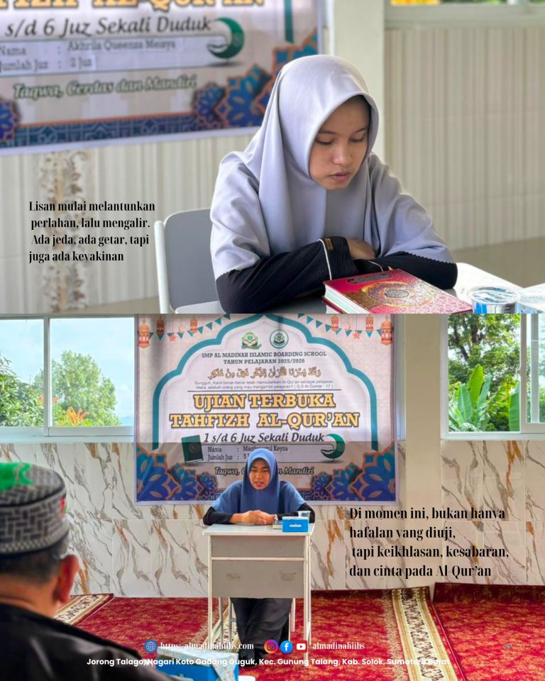 Santriwati Ponpes Al Madinah Solok Ikuti Ujian Terbuka Tahfiz 1 hingga 6 Juz